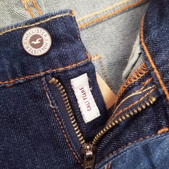 NEW Hollister Cali Flared SoCal Stretch Row Rise Denim Jean Blue 26x35 $50 Y2K - Picture 10 of 16